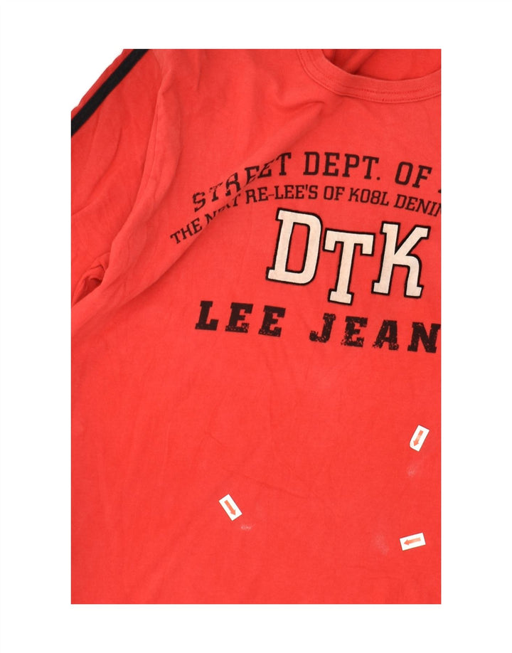 LEE Womens Graphic Top Long Sleeve UK 18 XL Red Cotton | Vintage Lee | Thrift | Second-Hand Lee | Used Clothing | Messina Hembry 