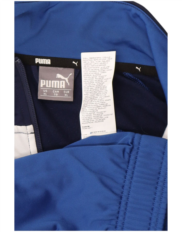 PUMA Mens Tracksuit Top Jacket XL Blue Colourblock Polyester