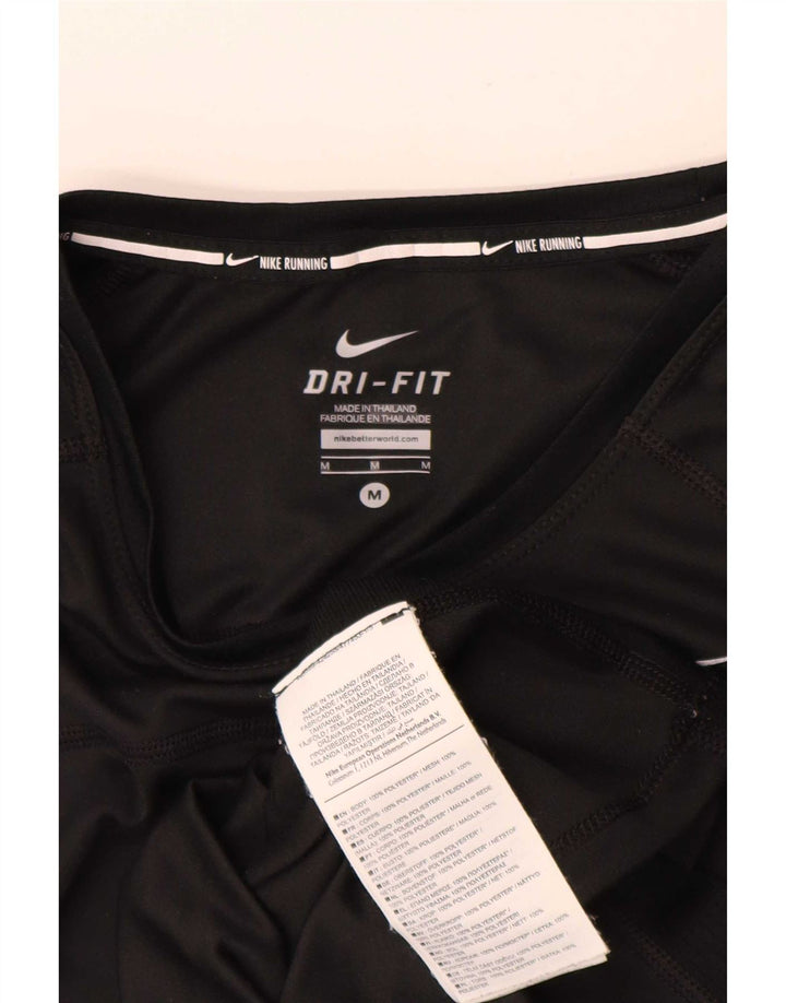 Γυναικείο T-Shirt Nike Dri Fit Top UK 12 Μεσαίο μαύρο πολυεστέρα