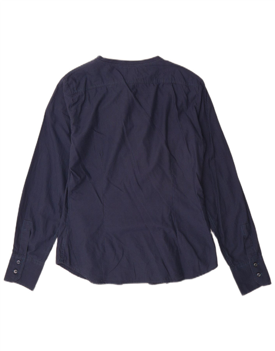 Henry s Γυναικείο πουκάμισο με βολάν μπροστά IT 42 Medium Navy Blue Gingham