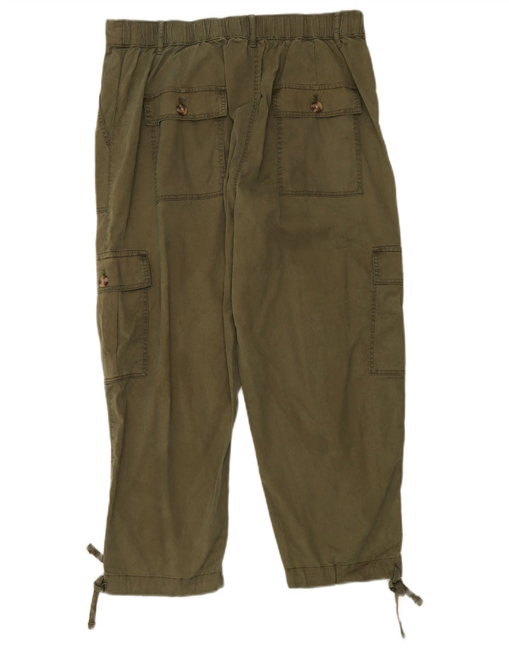 Marks & Spencer Γυναικείο κανονικό κομμένο παντελόνι UK 14 Large W34 L23 Khaki