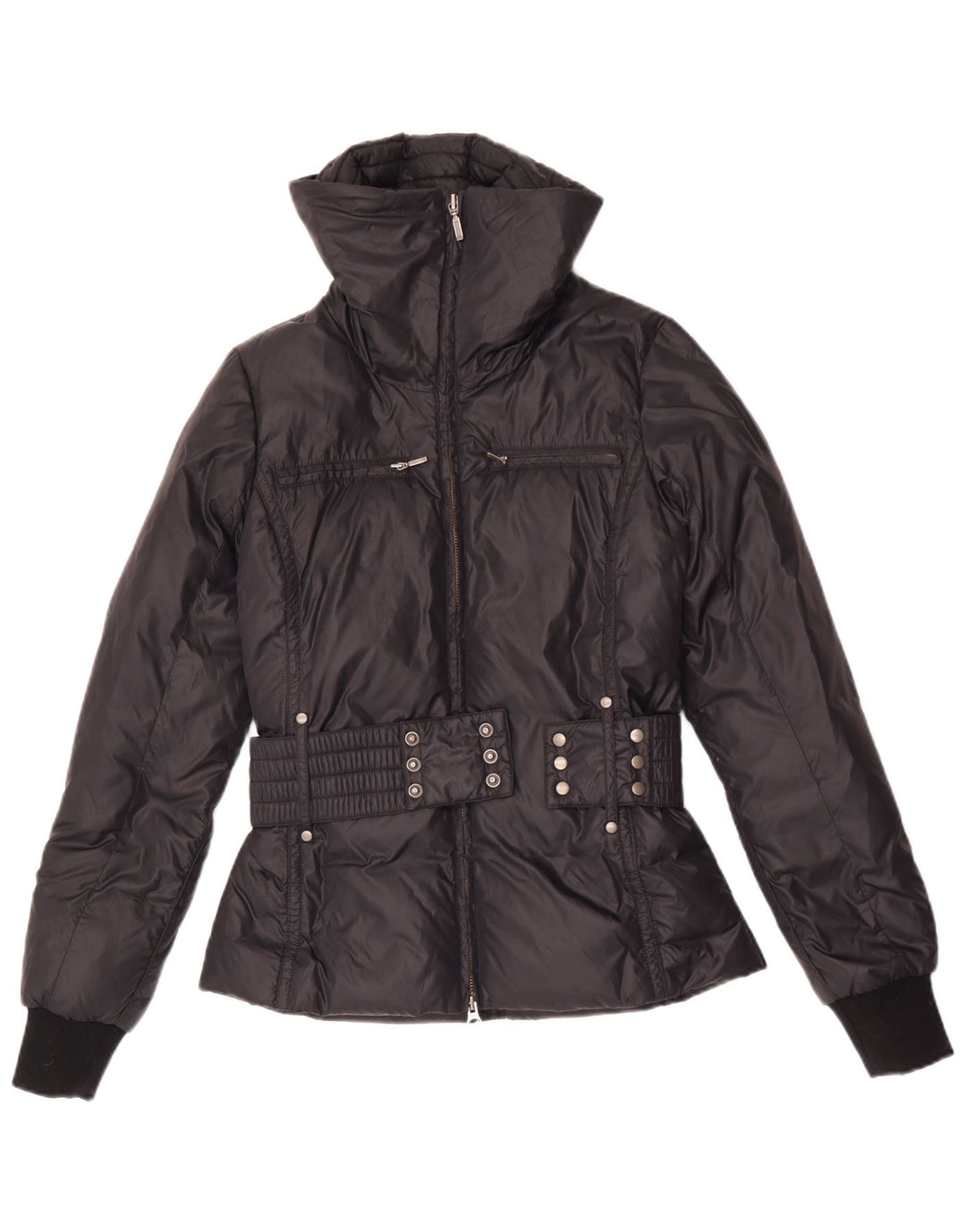 Sisley Γυναικείο μπουφάν με επένδυση IT 40 Small Black Polyamide