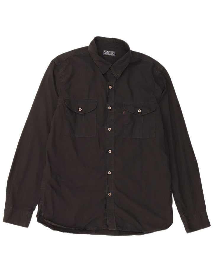 RALPH LAUREN Ανδρικό πουκάμισο μεγάλο μαύρο βαμβακερό