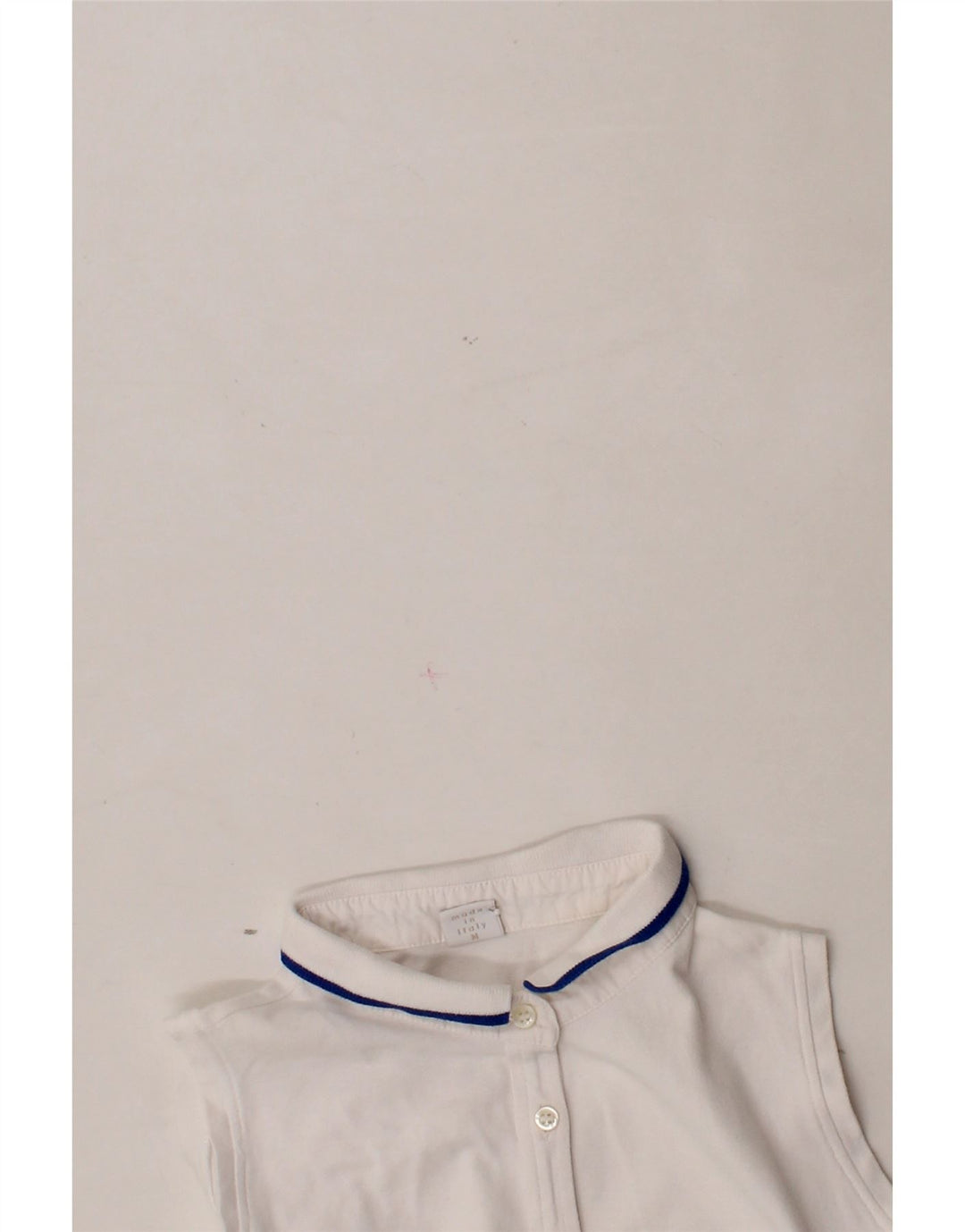 FAY Womens Sleeveless Polo Shirt UK 12 Medium White Cotton Vintage Fay and Second-Hand Fay from Messina Hembry 
