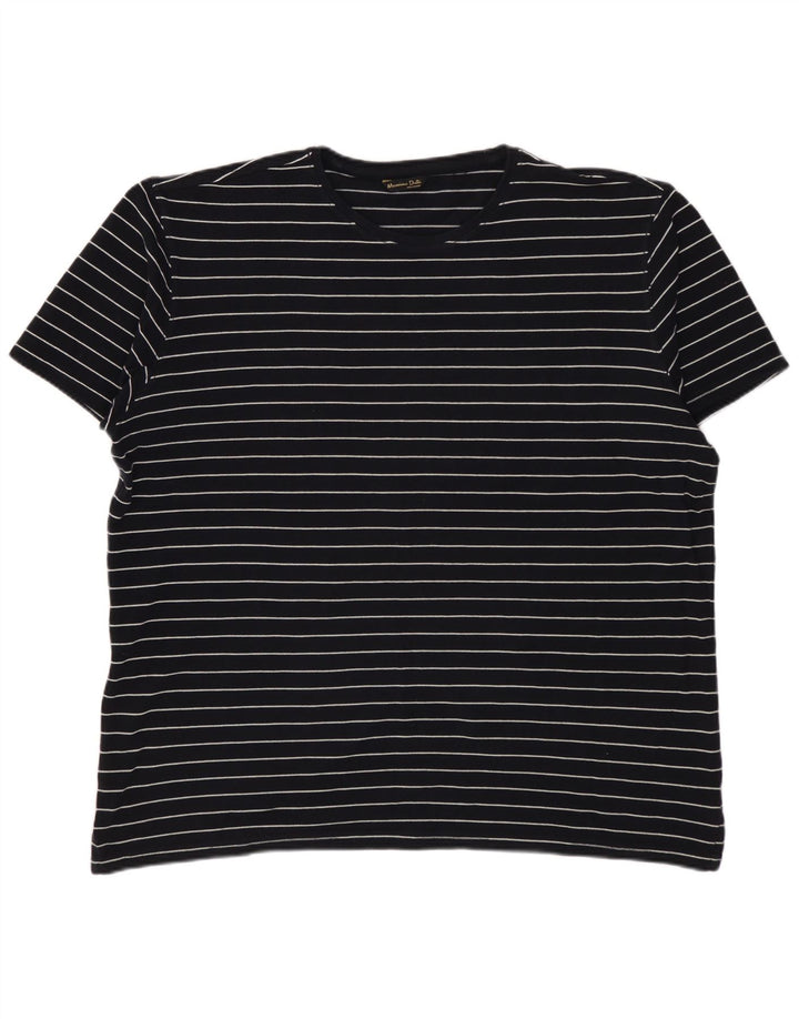 MASSIMO DUTTI Ανδρικό T-Shirt Top XL Μαύρο ριγέ