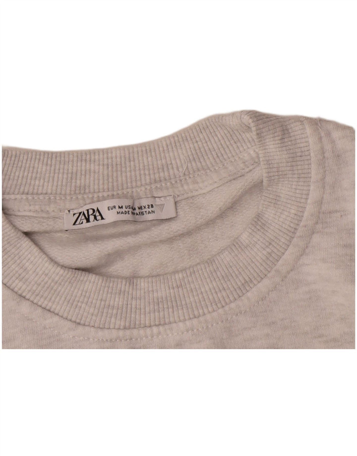 Zara Γυναικεία φούτερ Crop Oversized Jumper UK 14 Medium Grey