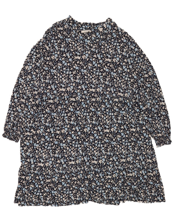 Γυναικείο μακρυμάνικο φόρεμα A-line Tchibo EU 48/50 2XL Navy Blue Floral