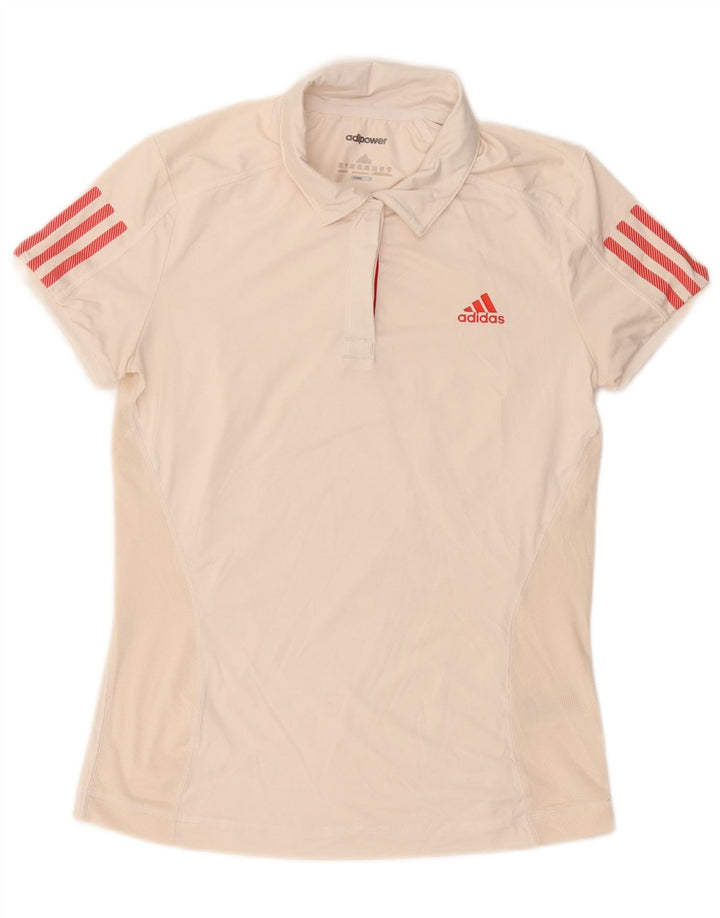 Adidas Γυναικείο Climacool Πόλο Μπλουζάκι UK 12/14 Μεσαίο λευκό πολυεστέρα