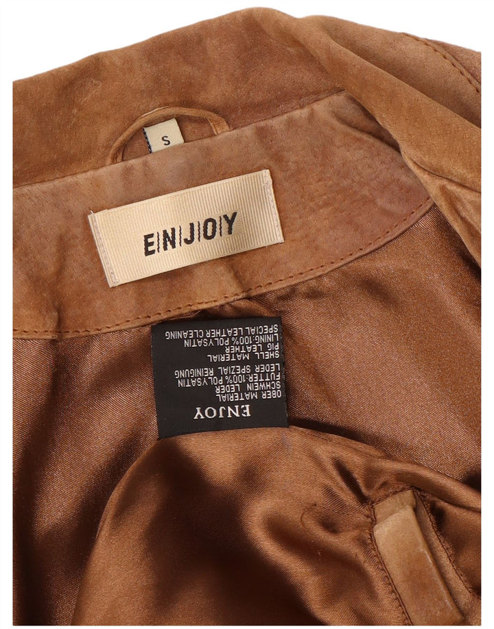 ENJOY Γυναικείο Suede Jacket UK 10 Small Brown Leather