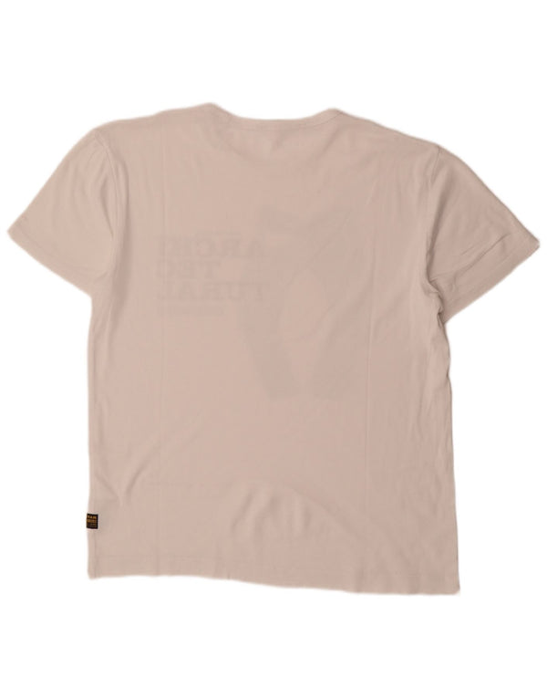 Ανδρικό γραφικό T-Shirt G-Star Top 2XL Λευκό βαμβακερό