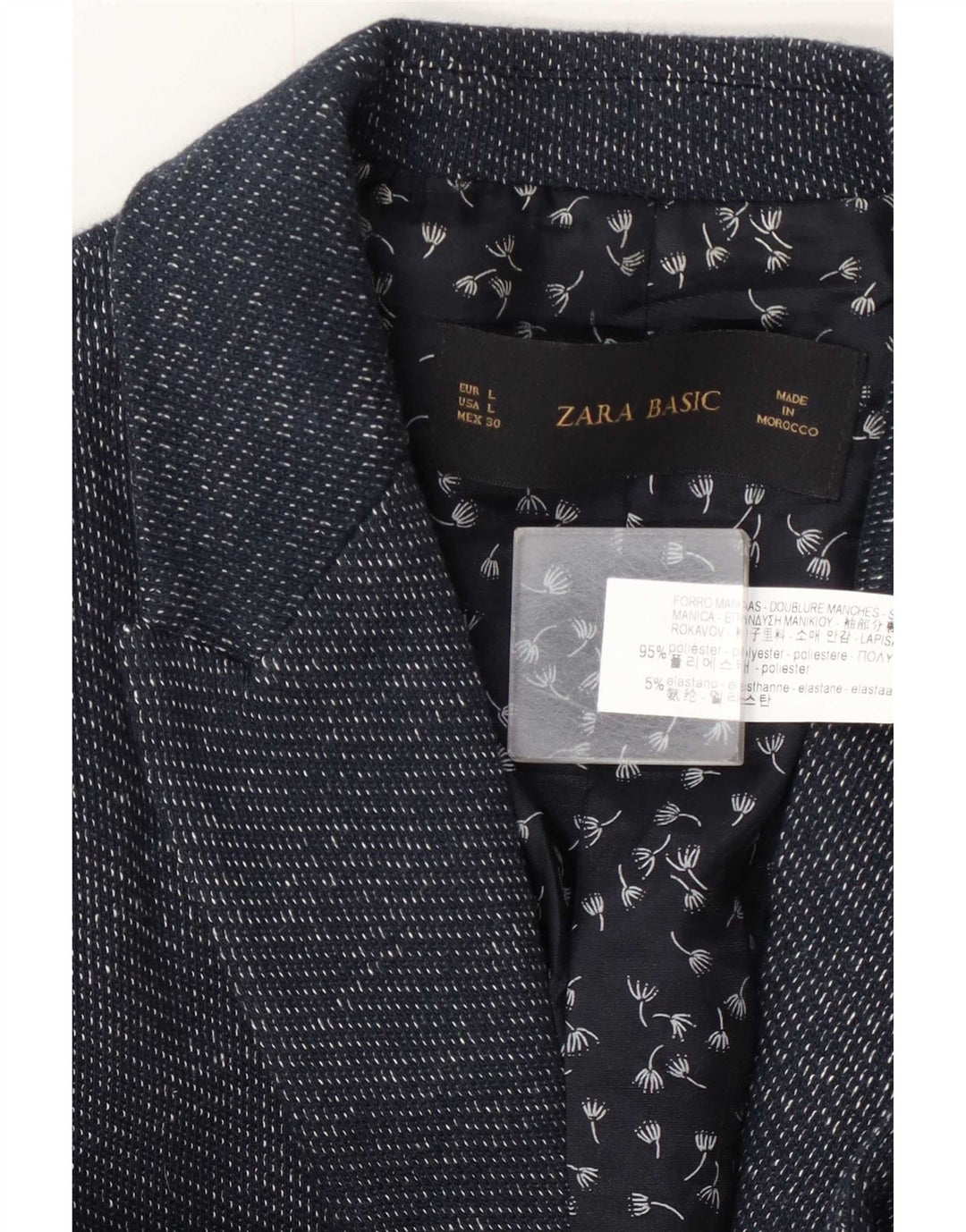Zara Γυναικείο Μπουφάν 1 Κουμπί Blazer UK 14 Large Navy Blue Polyester