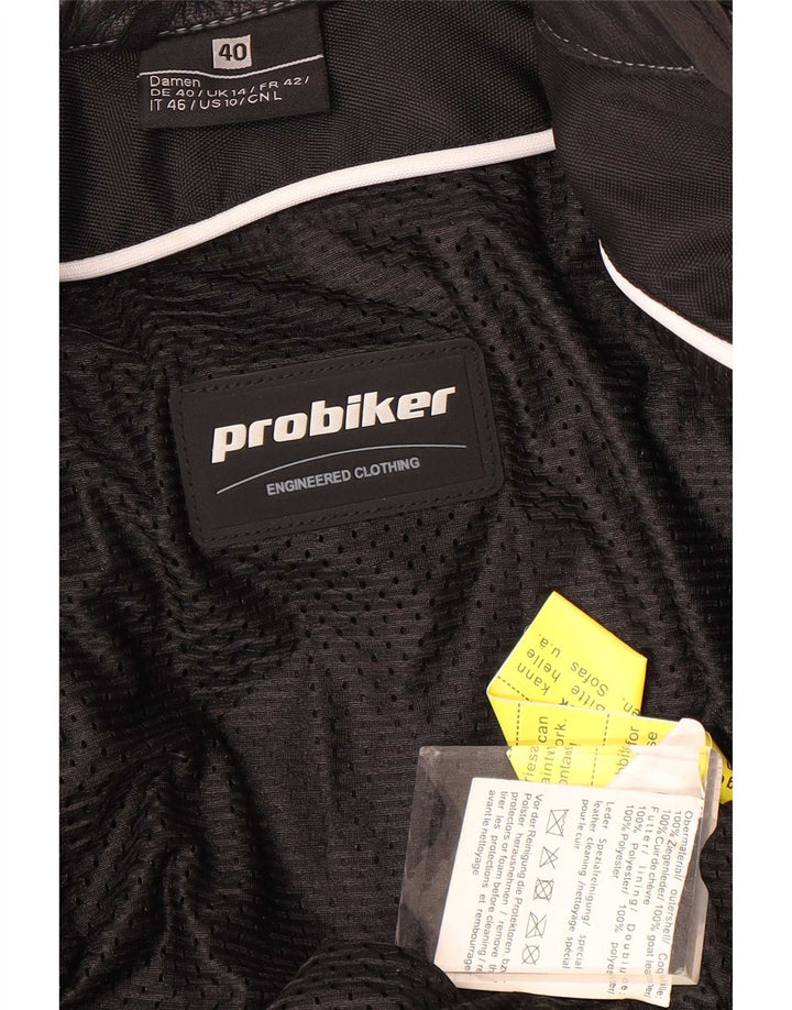 Probiker Γυναικείο Γραφικό Δερμάτινο Μπουφάν Racer UK 14 Large Μαύρο
