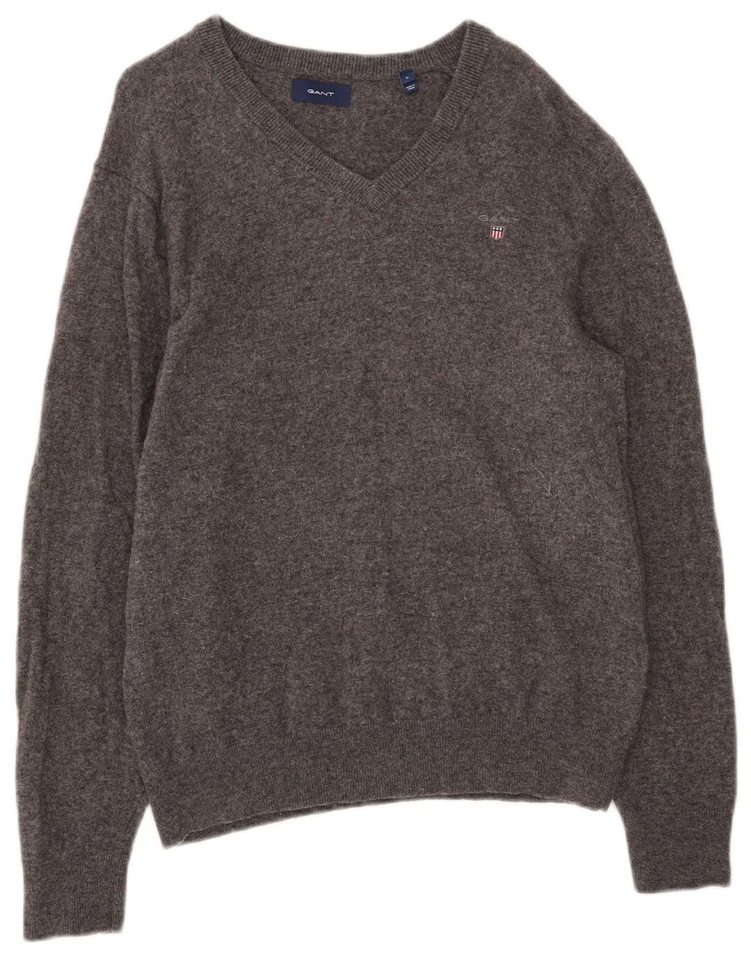 Γυναικείο πουλόβερ με λαιμόκοψη Gant UK 16 Large Grey Wool