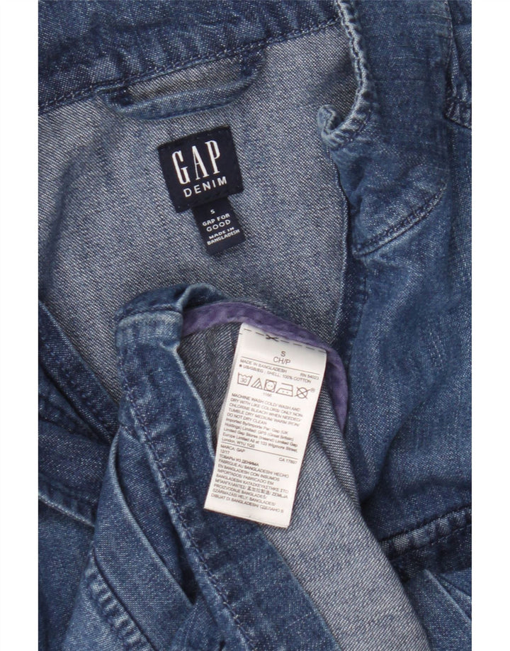 Gap Γυναικείο τζιν πουκάμισο UK 10 Small μπλε βαμβακερό