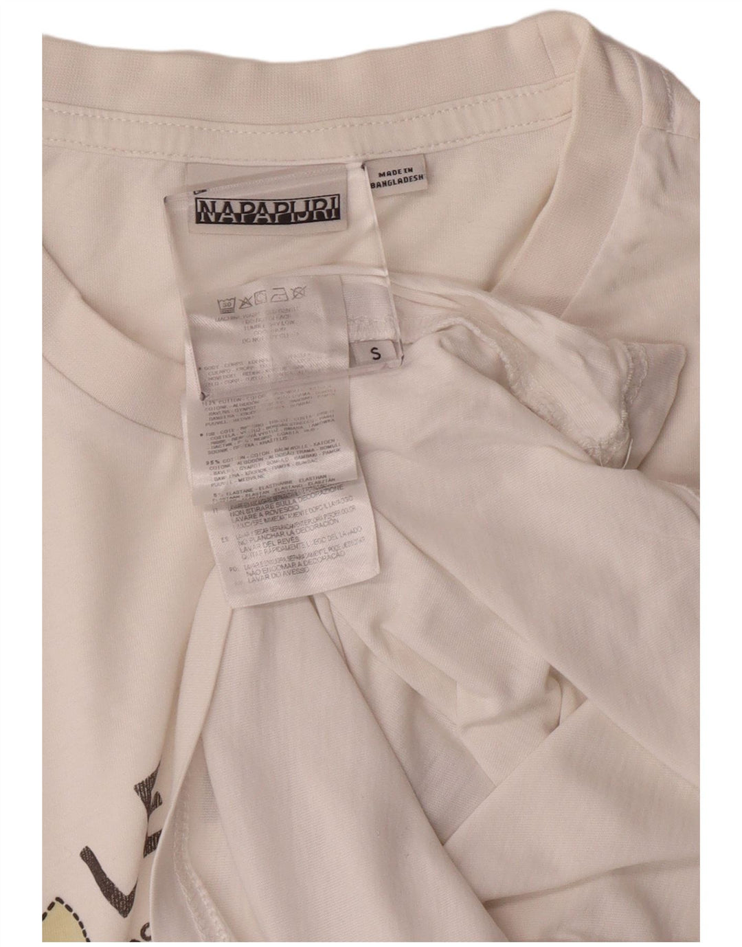 Μπλουζάκι Napapijri Ανδρικό γραφικό T-Shirt Small Off White Βαμβακερό