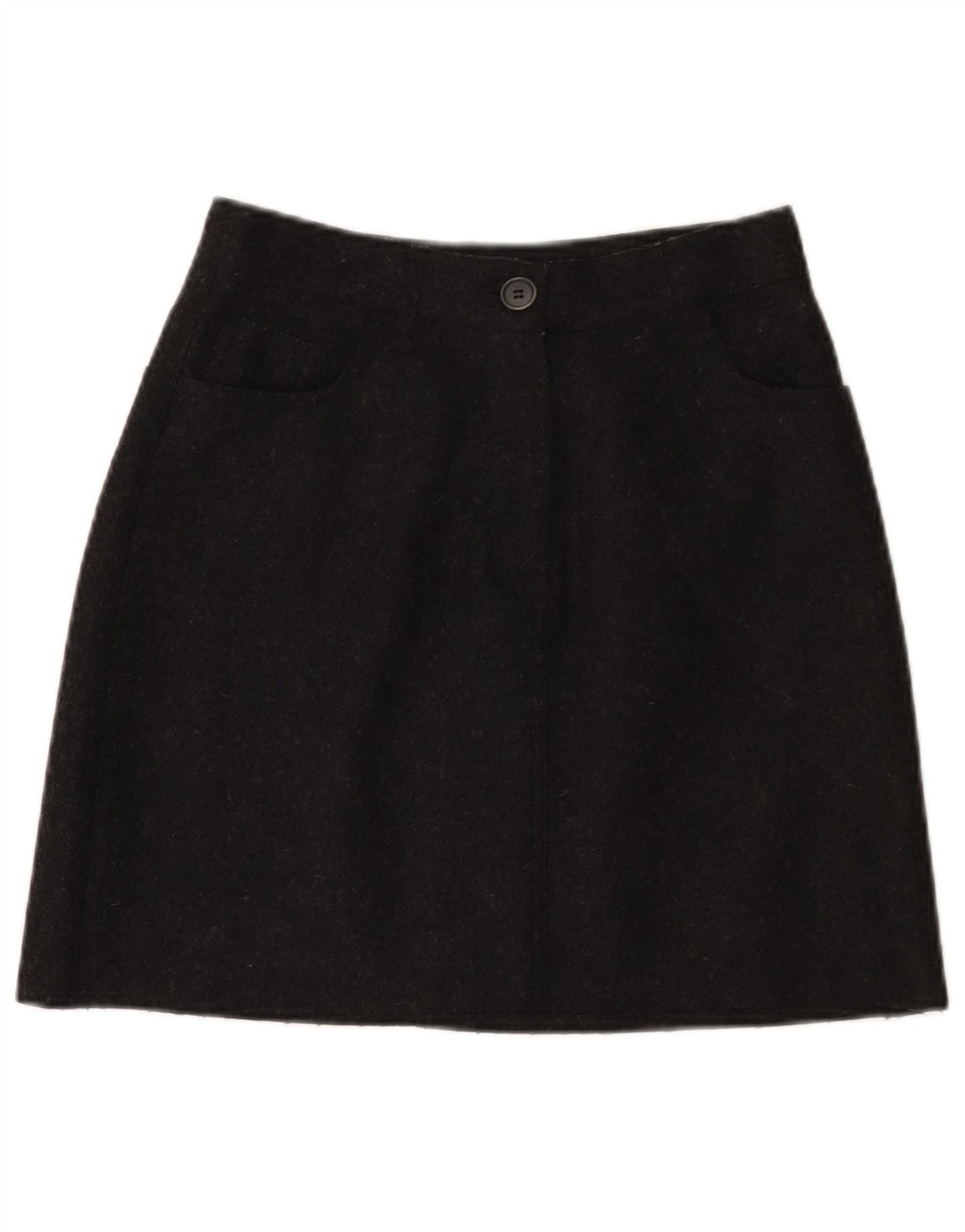 VINTAGE Γυναικεία Φούστα A-Line IT 42 Medium W26 Μαύρη Μάλλινη