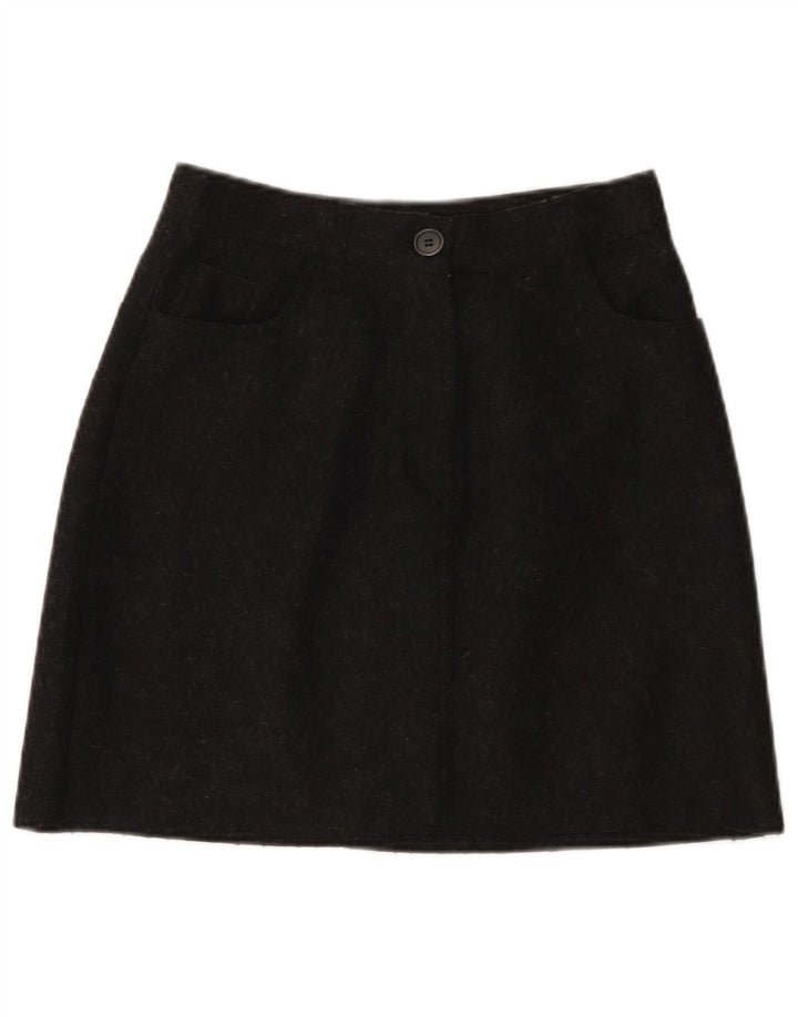VINTAGE Γυναικεία Φούστα A-Line IT 42 Medium W26 Μαύρη Μάλλινη