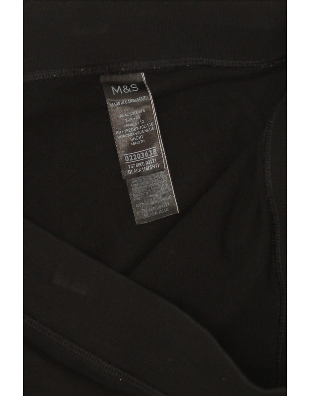 Marks & Spencer Γυναικεία Κολάν UK 16 Large Black Cotton