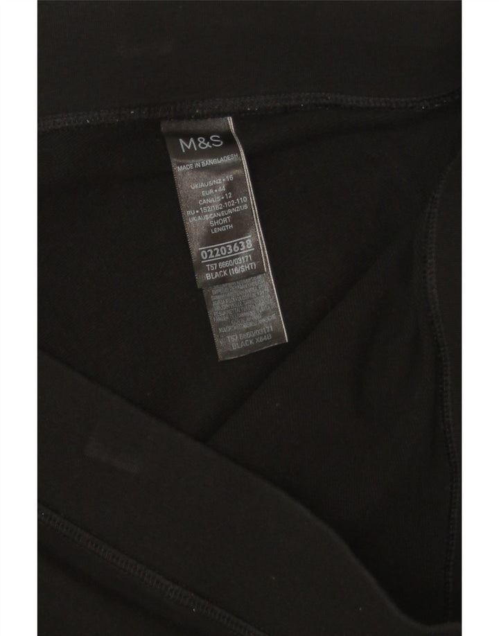 Marks & Spencer Γυναικεία Κολάν UK 16 Large Black Cotton