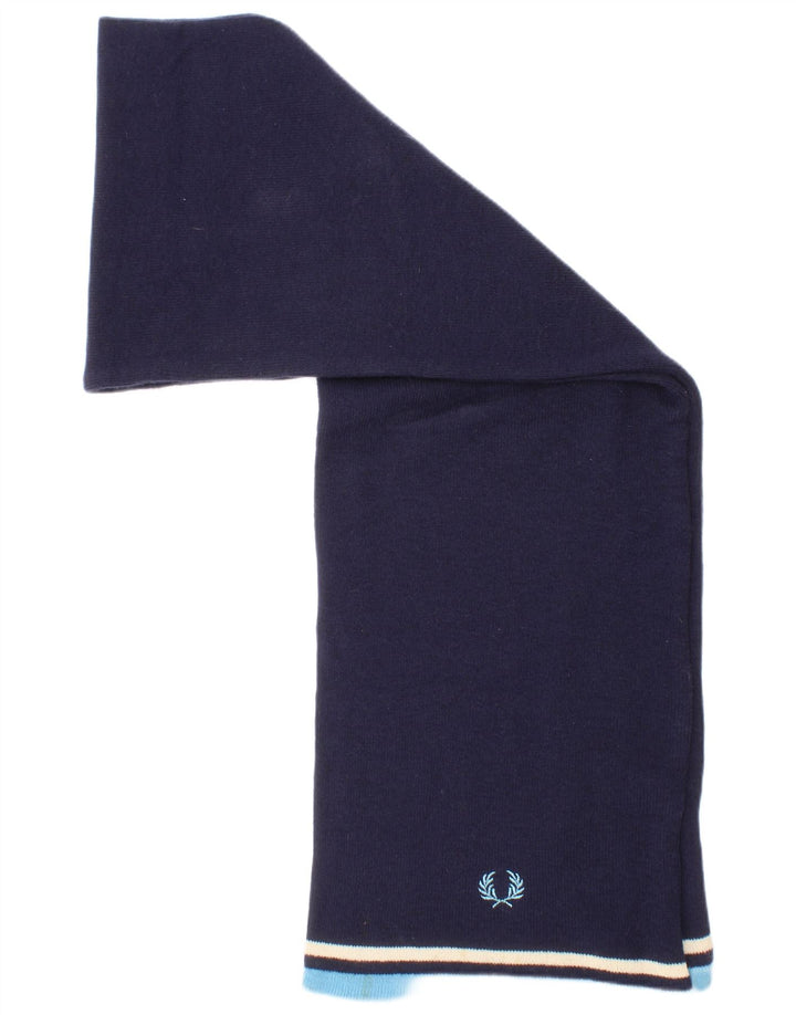 Fred Perry Ανδρικό ορθογώνιο κασκόλ One Size Navy Blue ριγέ νάιλον