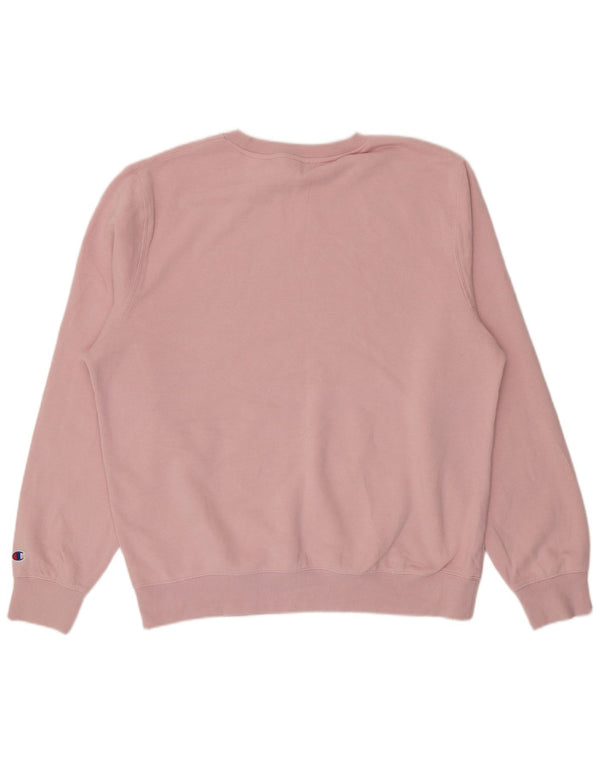 Champion Γραφικό Ανδρικό Φούτερ Jumper 2XL Ροζ Βαμβακερό