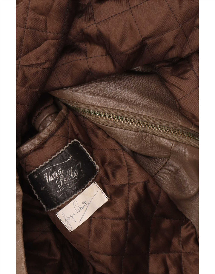 Vintage Ανδρικό Military Δερμάτινο Μπουφάν UK 40 Large Brown