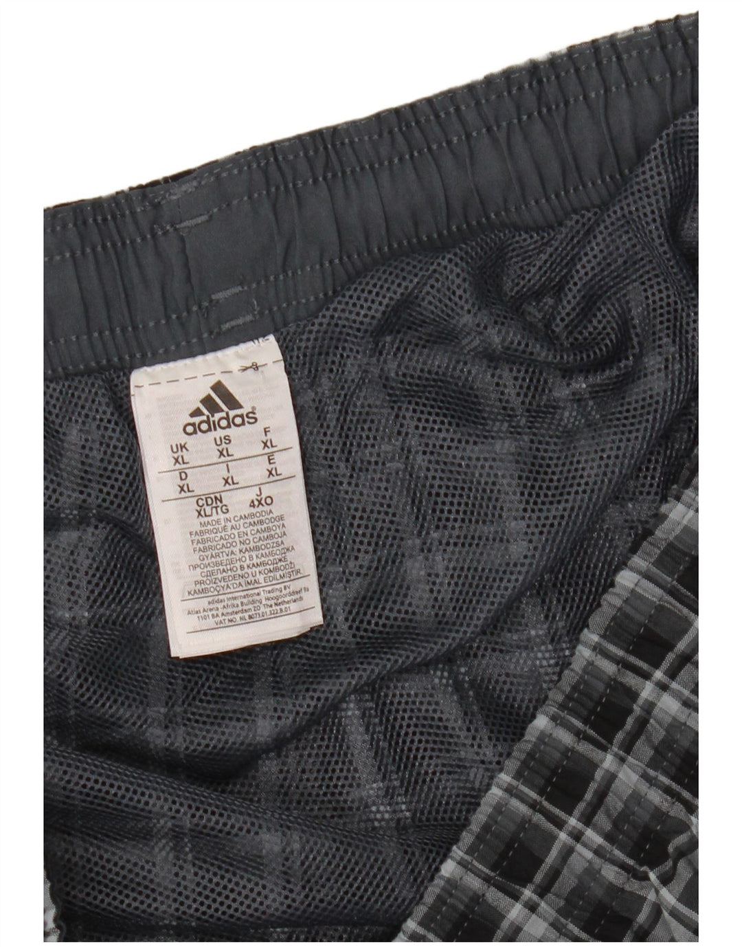 Ανδρικό σορτς κολύμβησης Adidas XL Navy Blue Check Polyester