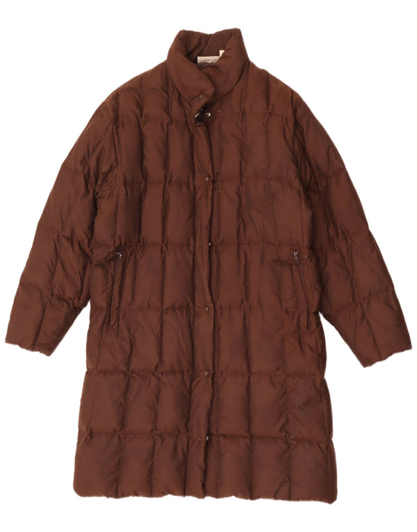 Sergio Tacchini γυναικείο υπερμεγέθη παλτό UK 10 Small Brown Polyamide