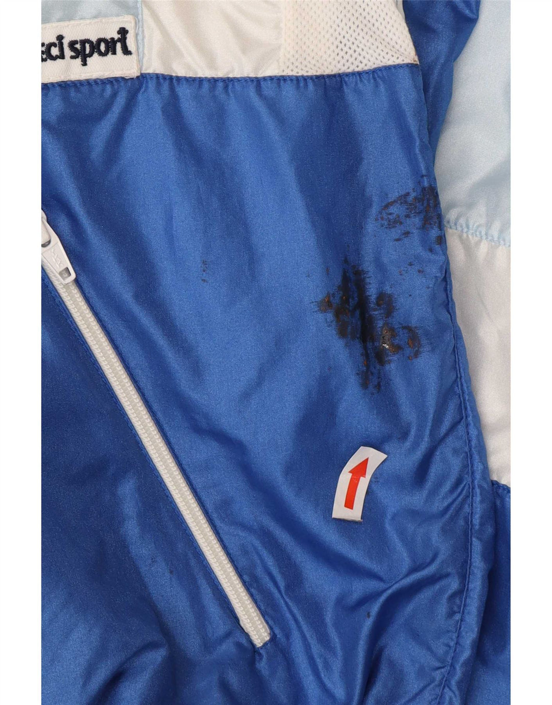 Vintage γυναικεία υπερμεγέθη αθλητική φόρμα Top Jacket IT 44 Medium Blue Colourblock