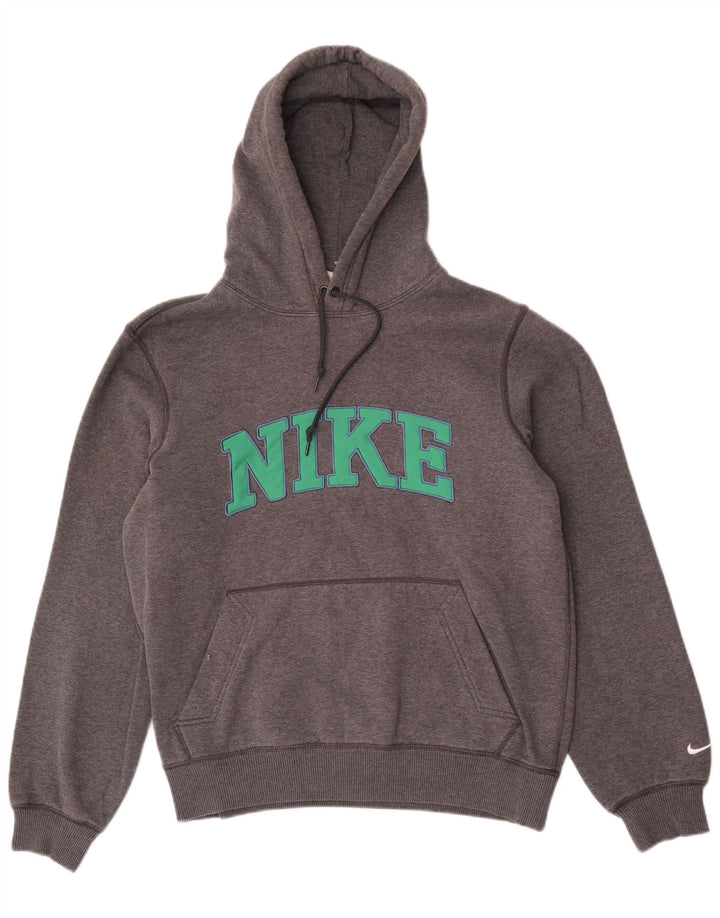 Ανδρικό γραφικό μπλουζάκι με κουκούλα NIKE, μικρό γκρι βαμβακερό