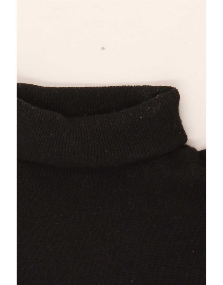 Γυναικείο πουλόβερ Benetton με ρολό λαιμόκοψη UK 10 Small Black Wool