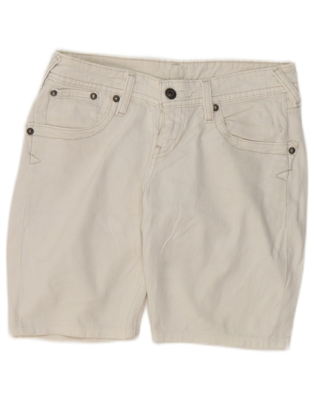 Γυναικείο τζιν σορτς LEVI'S W28 μεσαίο λευκό βαμβακερό