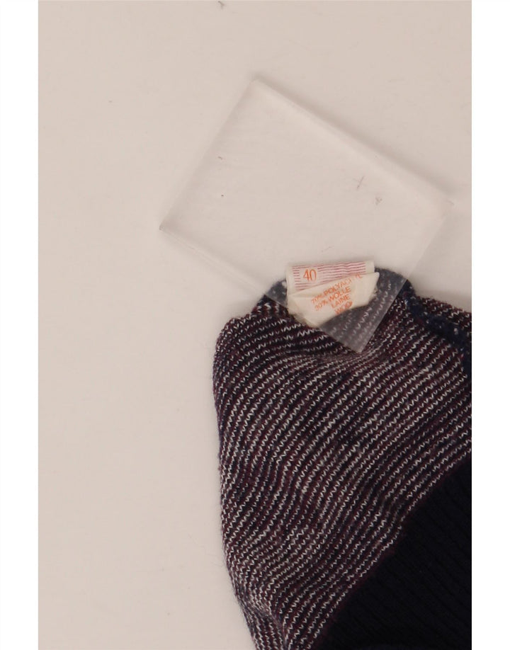 VINTAGE Ανδρικό πουλόβερ με λαιμόκοψη UK 40 Medium Burgundy Fair Isle