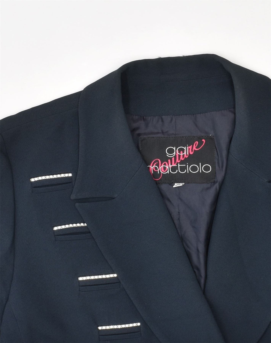 GAI MATTIOLO Womens Double Breasted Blazer Jacket IT 54 3XL Navy Blue | Vintage Gai Mattiolo | Thrift | Second-Hand Gai Mattiolo | Used Clothing | Messina Hembry 