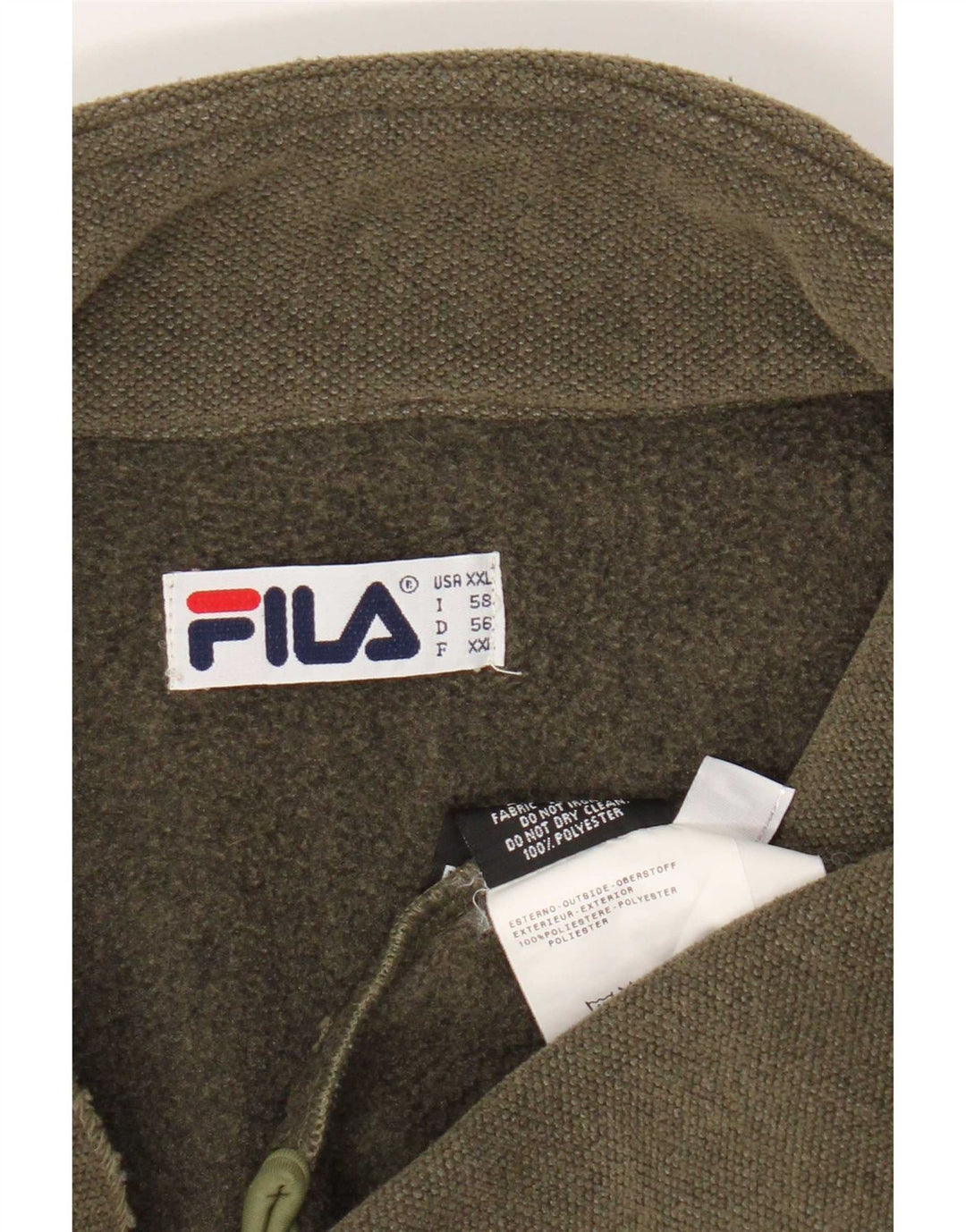 Ανδρικό φούτερ με φερμουάρ Fila Jumper 2XL Khaki Polyester