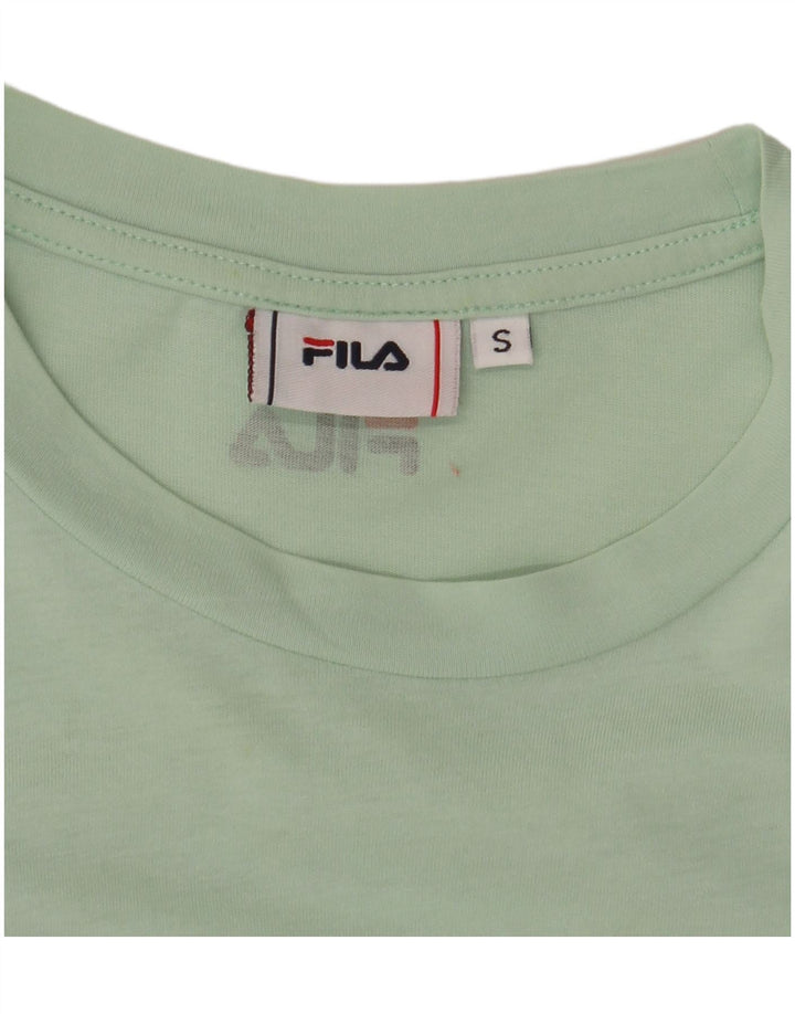 Γυναικείο γραφικό μπλουζάκι FILA Top UK 10 Small Green Colourblock