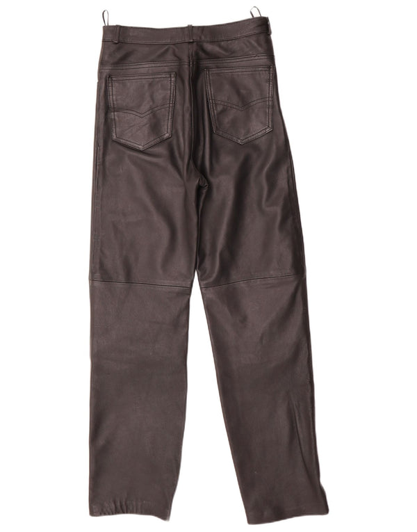 Γυναικείο ίσιο παντελόνι VINTAGE EU 40 Medium W28 L29 Μαύρο Δερμάτινο