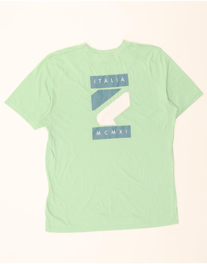 FILA Mens Graphic T-Shirt Top Medium Green Cotton Vintage Fila and Second-Hand Fila from Messina Hembry 
