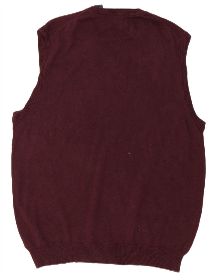 CHAPS Ανδρικό γιλέκο Tank Top Βαμβακερό μεσαίο μπορντό