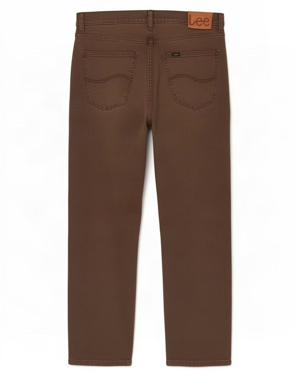 Lee Mens Brooklyn Straight Jeans W33 L32 Καφέ βαμβακερό