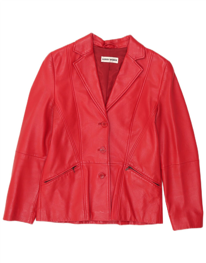 Gerry Weber Γυναικείο Δερμάτινο Μπουφάν UK 12 Μεσαίο Κόκκινο Δερμάτινο