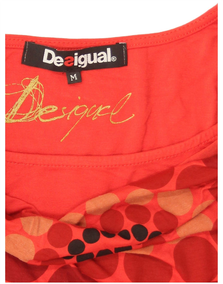 Desigual γυναικείο γραφικό μπλουζάκι τοπ UK 12 μεσαίου πορτοκαλί γεωμετρικό