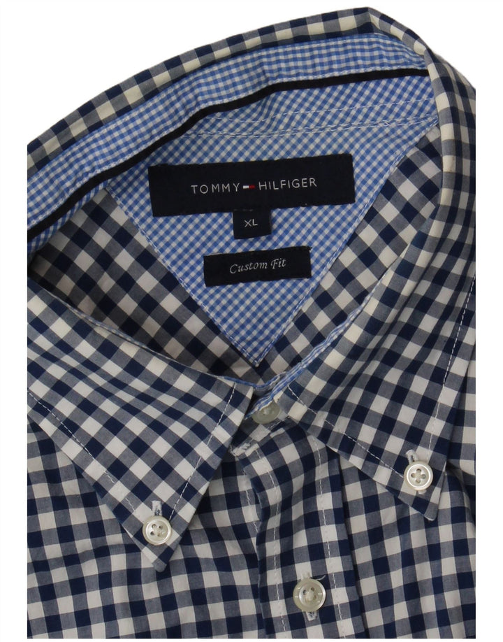 TOMMY HILFIGER Ανδρικό κοντομάνικο πουκάμισο XL Navy Blue Gingham