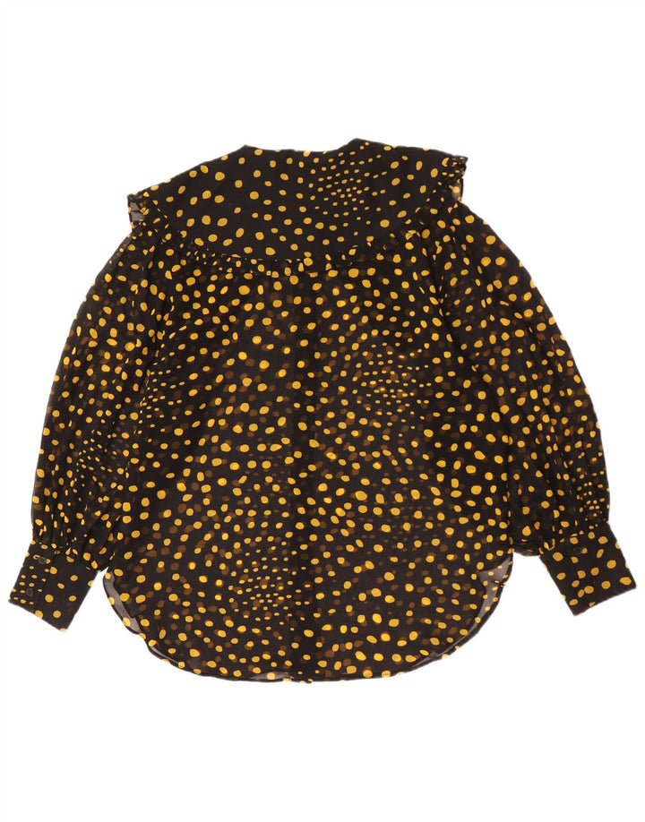 Topshop Γυναικείο πουκάμισο Oversized Μπλούζα UK 10 Small Black Spotted Polyester