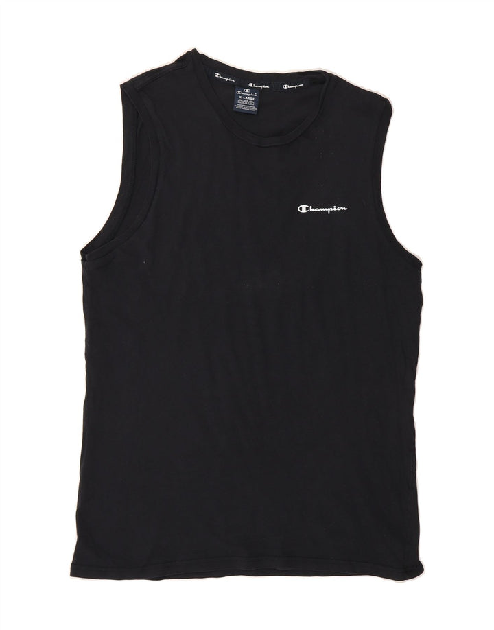 CHAMPION Mens Vest Top XL Black Vintage Champion and Second-Hand Champion from Messina Hembry 