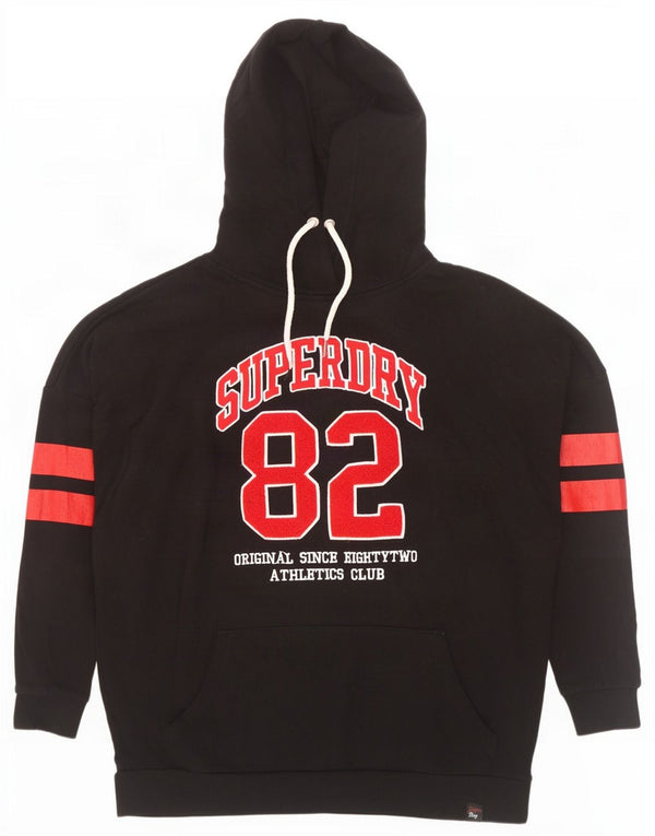 Superdry Ανδρικό γραφικό φόρεμα με κουκούλα, μεγάλο μαύρο βαμβακερό