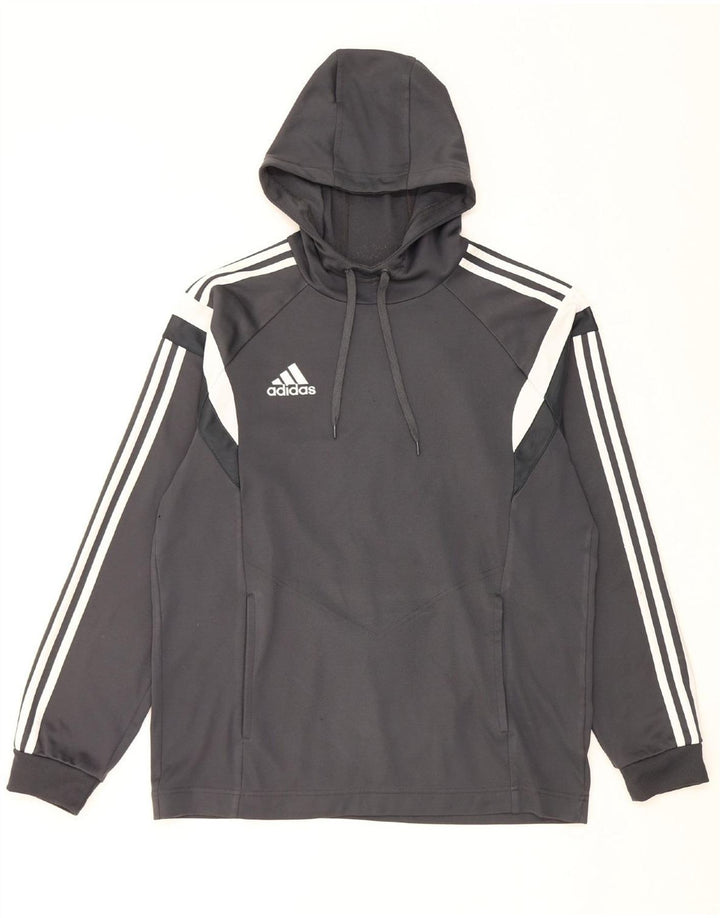 Ανδρικό μπλουζάκι με κουκούλα ADIDAS Μεσαίο γκρι χρώμα