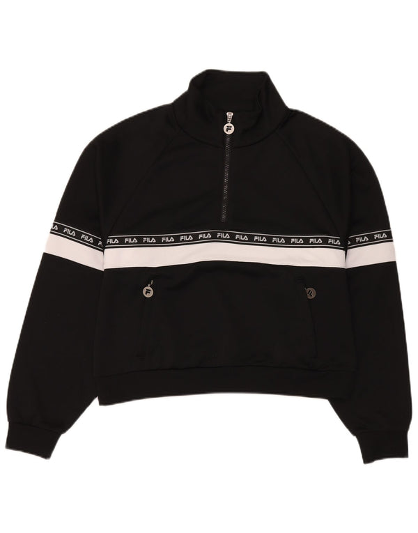 Γυναικεία γραφική φούτερ Fila Jumper UK 14 Medium Black Colourblock Sports