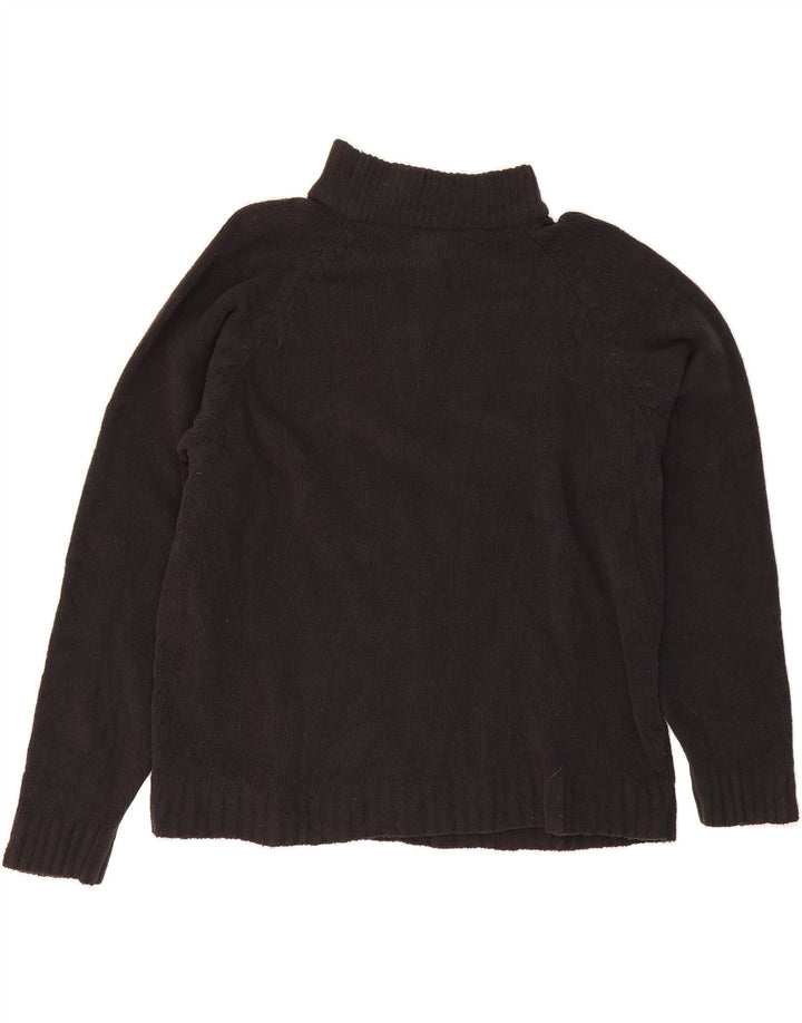 DOCKERS Mens Zip Neck Jumper Sweater Large Black Nylon Vintage Dockers and Second-Hand Dockers from Messina Hembry 