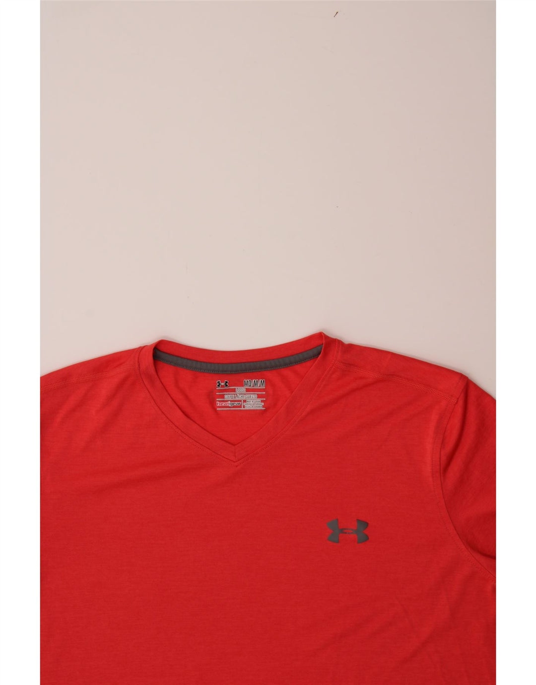 UNDER ARMOUR Mens Heat Gear T-Shirt Top Medium Red Polyester Vintage Under Armour and Second-Hand Under Armour from Messina Hembry 